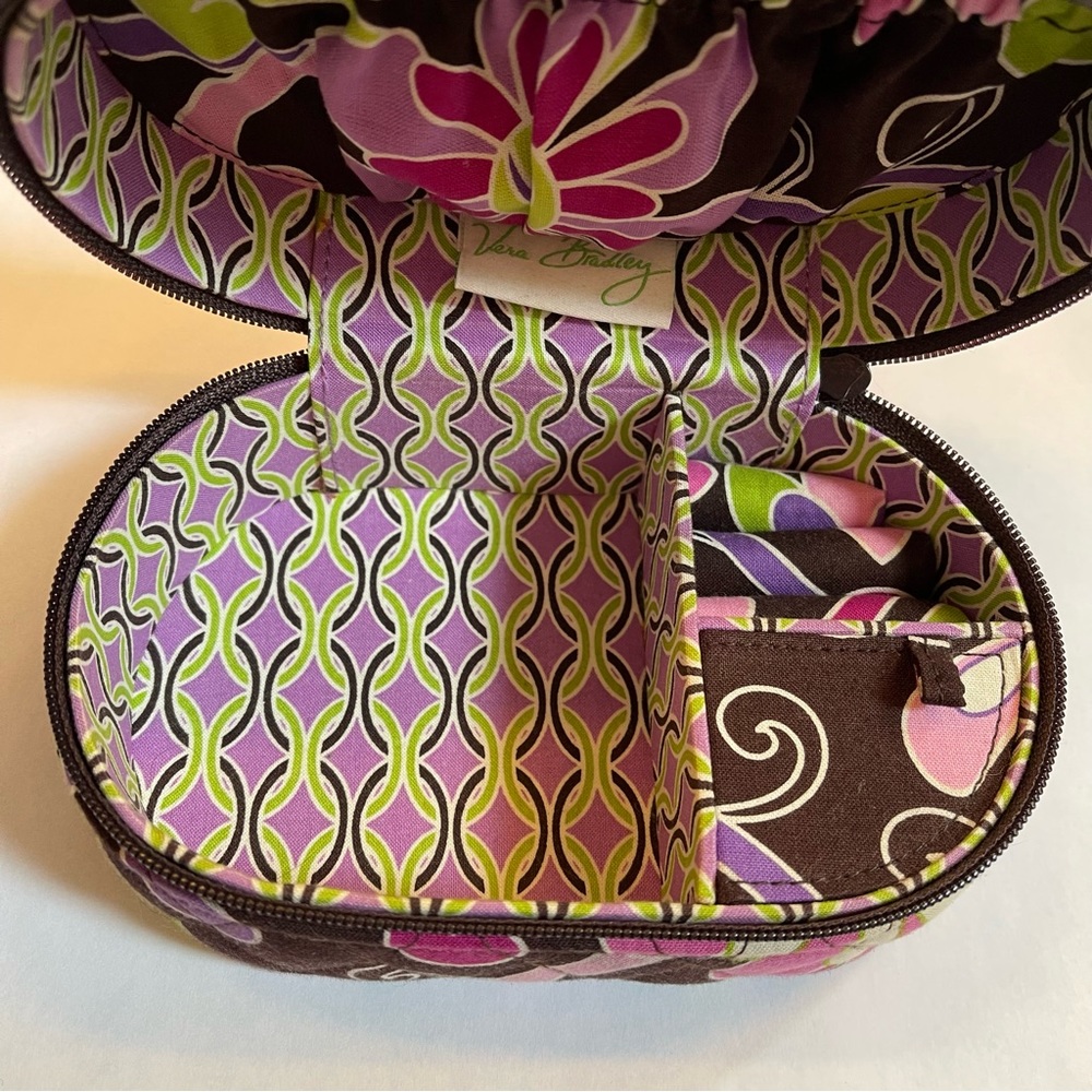 Vera Bradley Purple Punch Zippered Jewelry Travel Storage Case - Picture 3 of 12